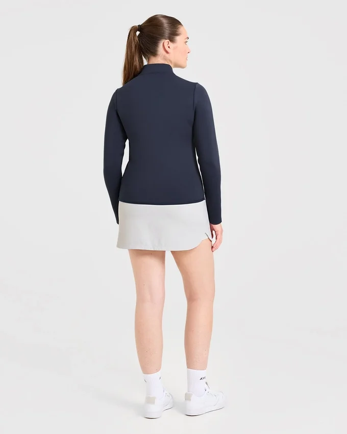 Klassischer Pullover mit 1/4-Reißverschluss