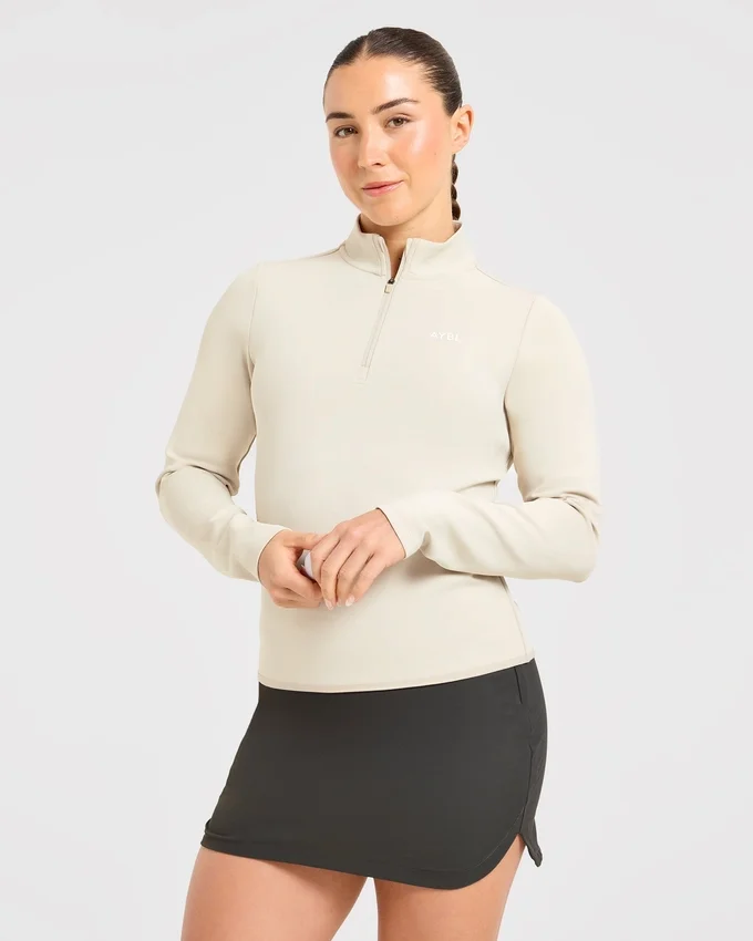 Klassischer Pullover mit 1/4-Reißverschluss