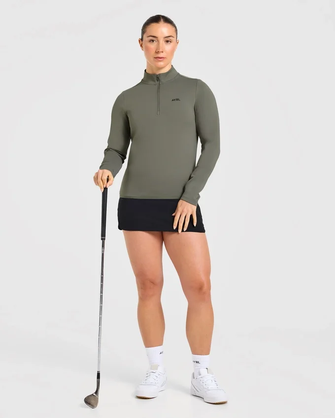 Klassischer Pullover mit 1/4-Reißverschluss