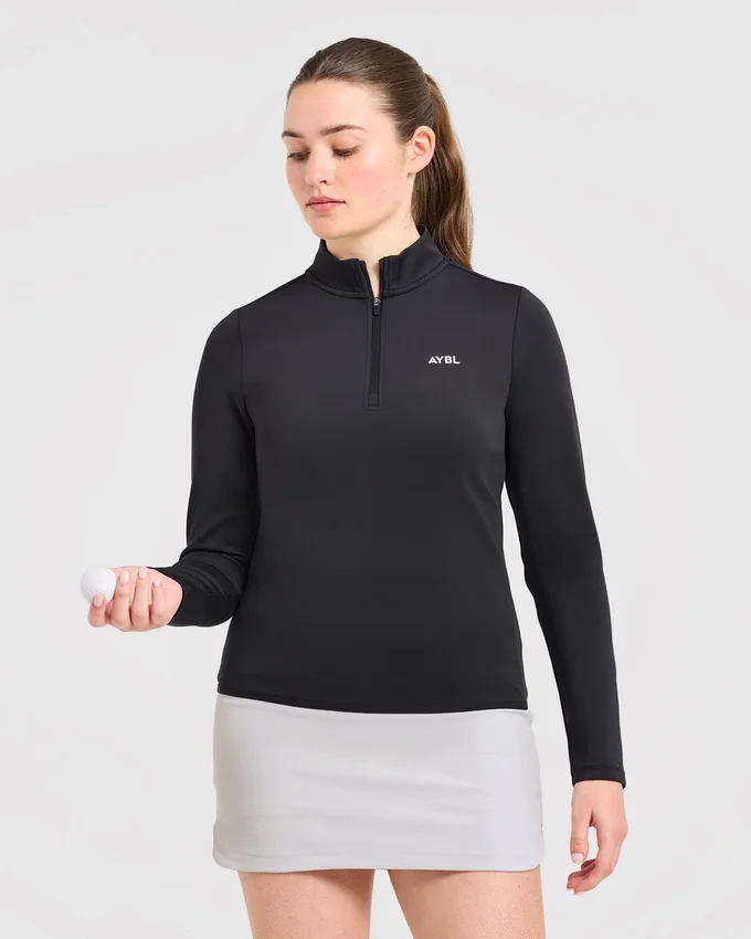 Klassischer Pullover mit 1/4-Reißverschluss
