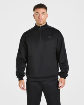 Klassischer Track-Pullover mit 1/4-Reißverschluss