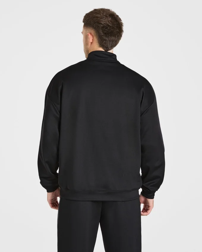 Klassischer Track-Pullover mit 1/4-Reißverschluss