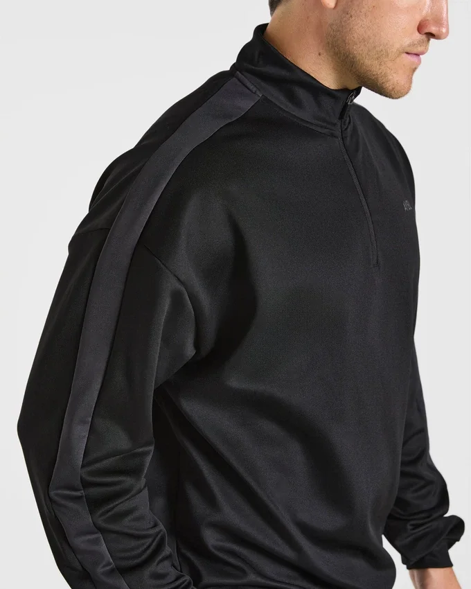 Klassischer Track-Pullover mit 1/4-Reißverschluss