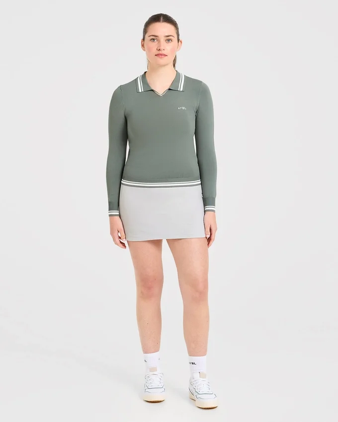 Klassisches Langarm-Polo aus Strick