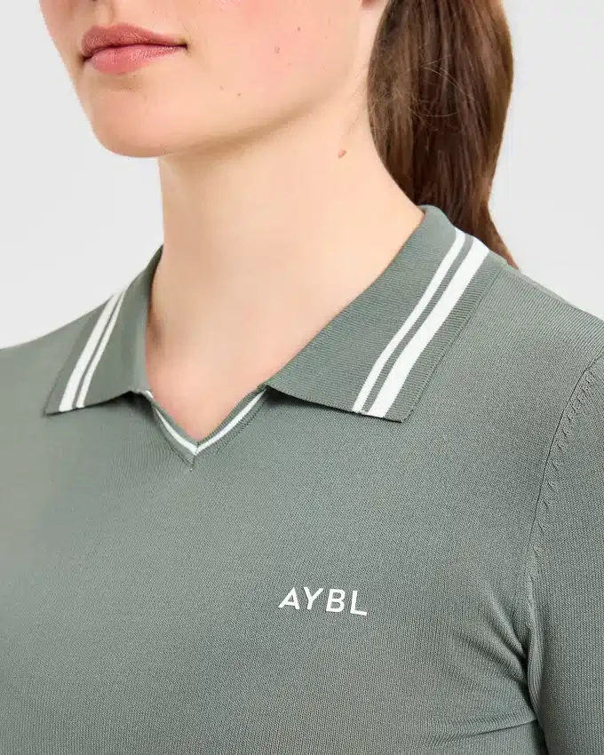 Klassisches Langarm-Polo aus Strick