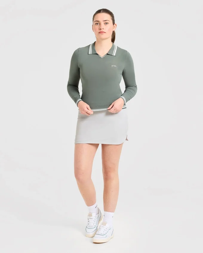 Klassisches Langarm-Polo aus Strick