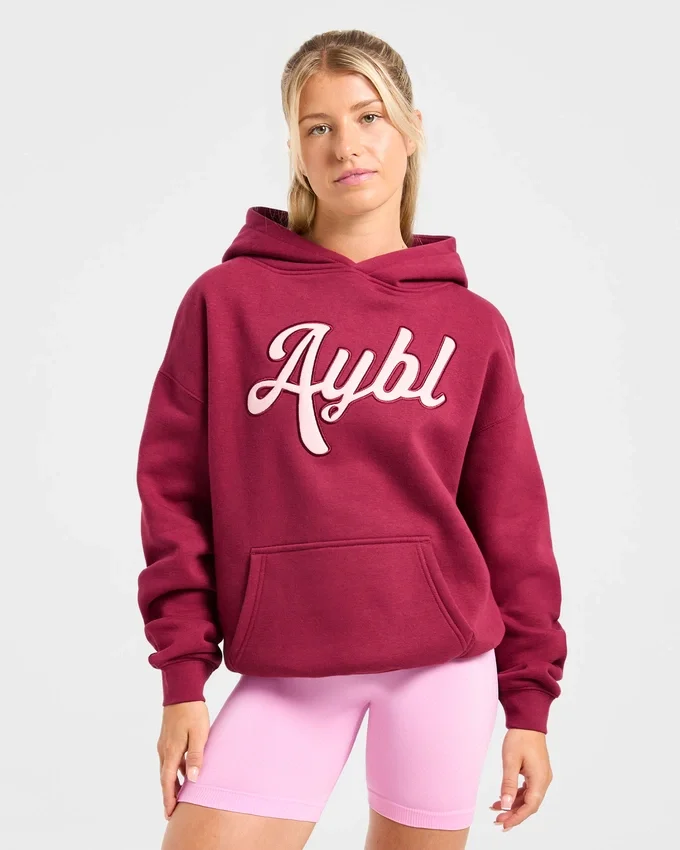 Oversize-Hoodie mit gesticktem Schriftzug