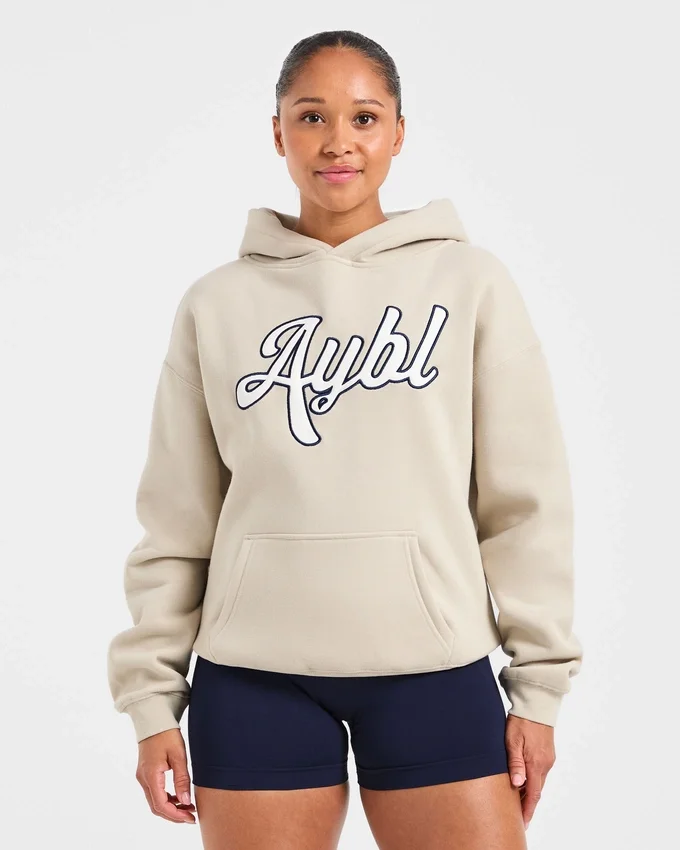 Oversize-Hoodie mit gesticktem Schriftzug