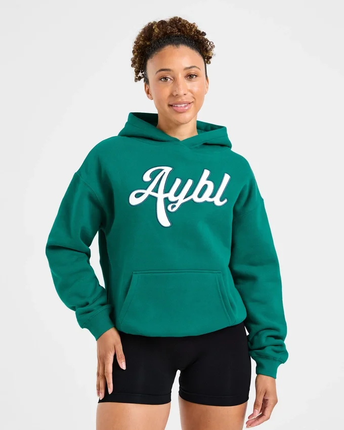 Oversize-Hoodie mit gesticktem Schriftzug