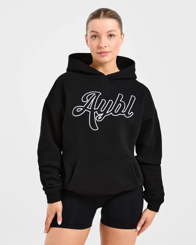 Oversize-Hoodie mit gesticktem Schriftzug
