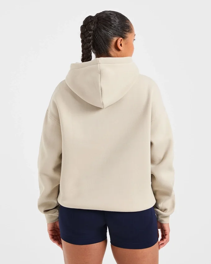 Oversize-Hoodie mit gesticktem Schriftzug