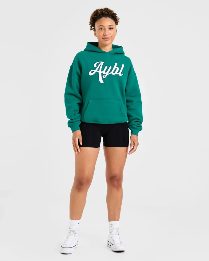 Oversize-Hoodie mit gesticktem Schriftzug