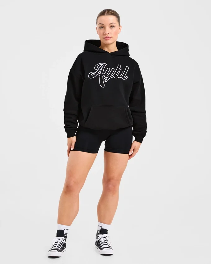 Oversize-Hoodie mit gesticktem Schriftzug