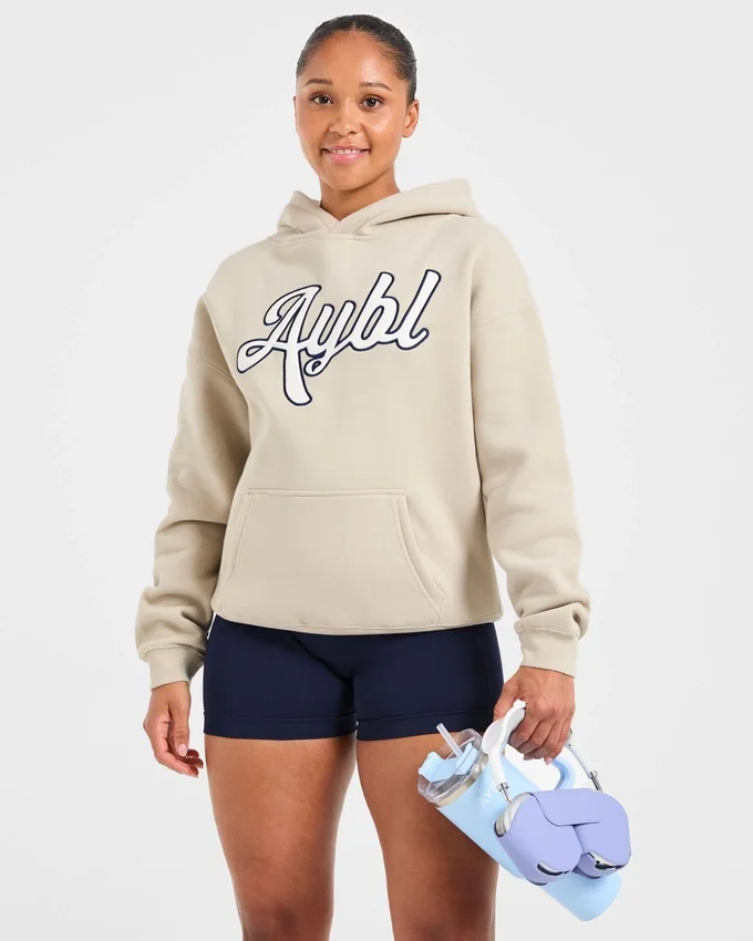 Oversize-Hoodie mit gesticktem Schriftzug