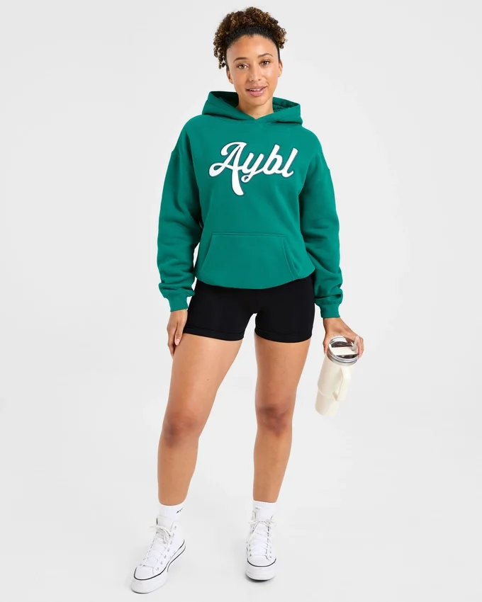 Oversize-Hoodie mit gesticktem Schriftzug
