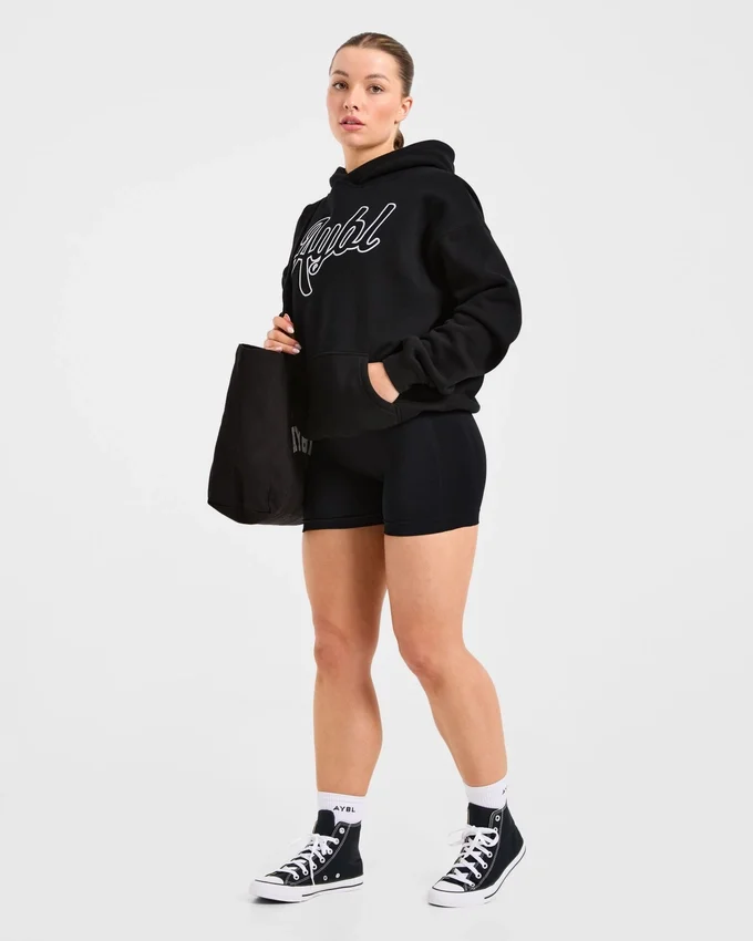 Oversize-Hoodie mit gesticktem Schriftzug
