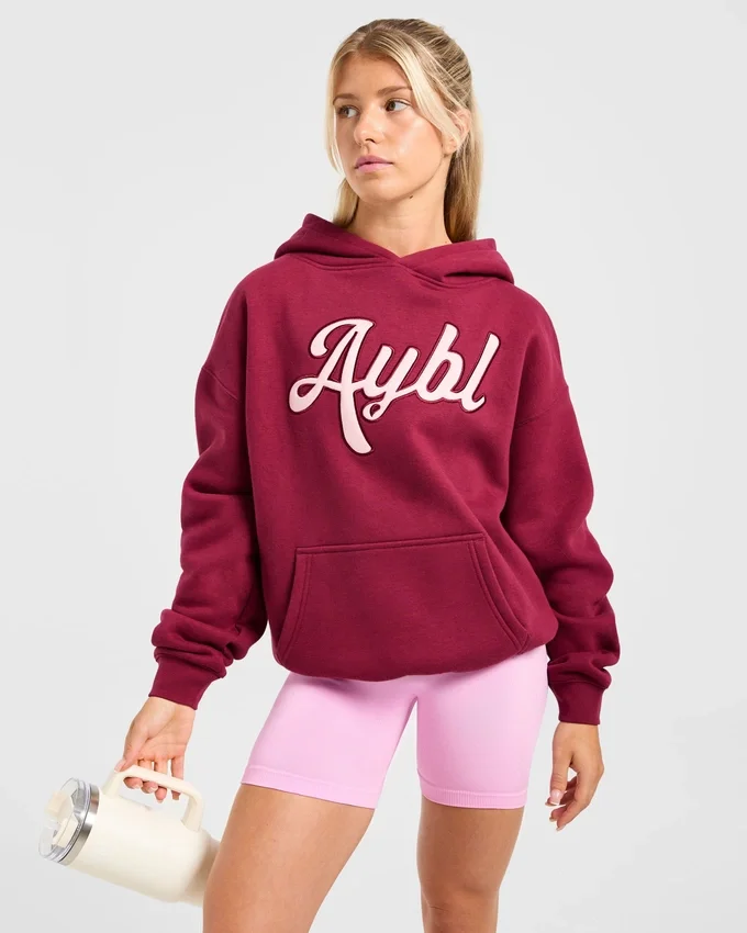 Oversize-Hoodie mit gesticktem Schriftzug