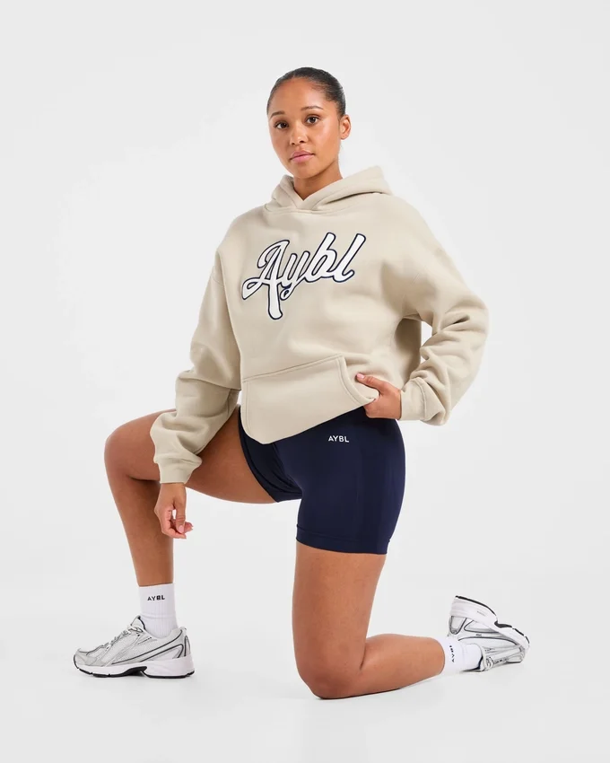 Oversize-Hoodie mit gesticktem Schriftzug