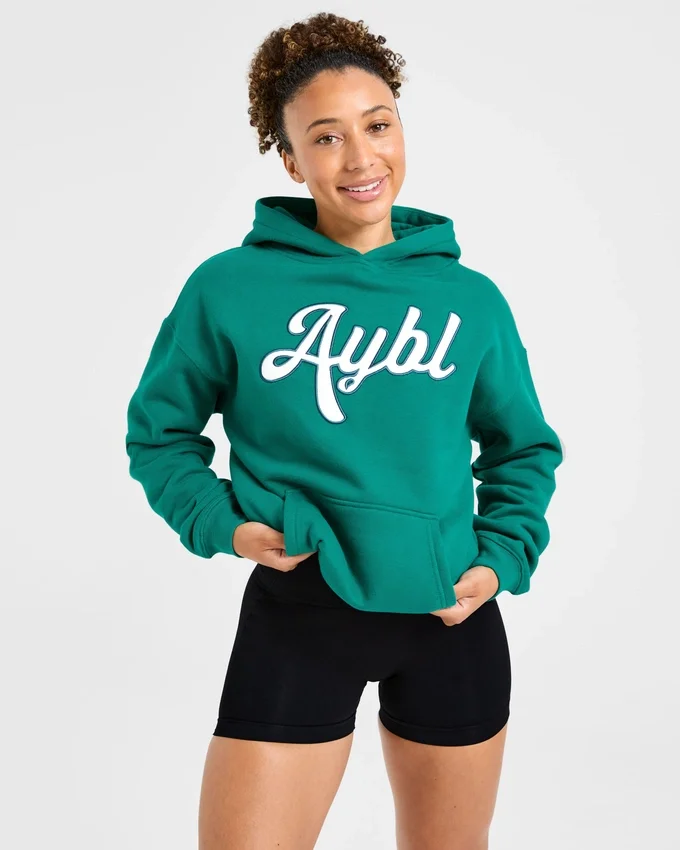 Oversize-Hoodie mit gesticktem Schriftzug