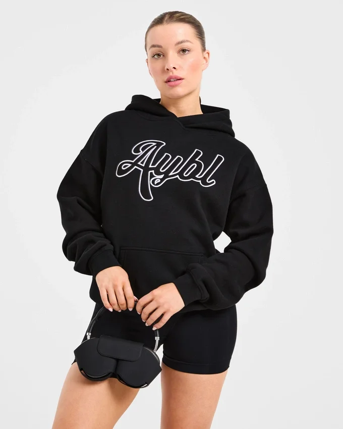 Oversize-Hoodie mit gesticktem Schriftzug