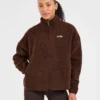 Oversized-Fleecejacke mit Reißverschluss