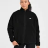 Oversized-Fleecejacke mit Reißverschluss