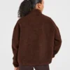 Oversized-Fleecejacke mit Reißverschluss