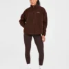 Oversized-Fleecejacke mit Reißverschluss
