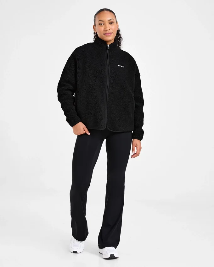 Oversized-Fleecejacke mit Reißverschluss