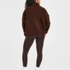 Oversized-Fleecejacke mit Reißverschluss