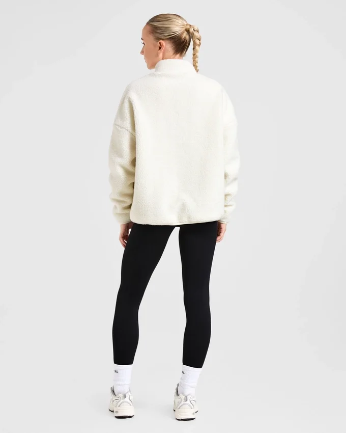 Oversized-Fleecejacke mit Reißverschluss