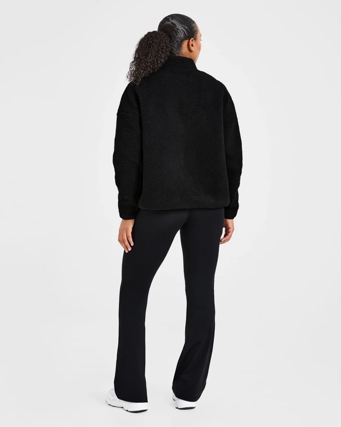 Oversized-Fleecejacke mit Reißverschluss