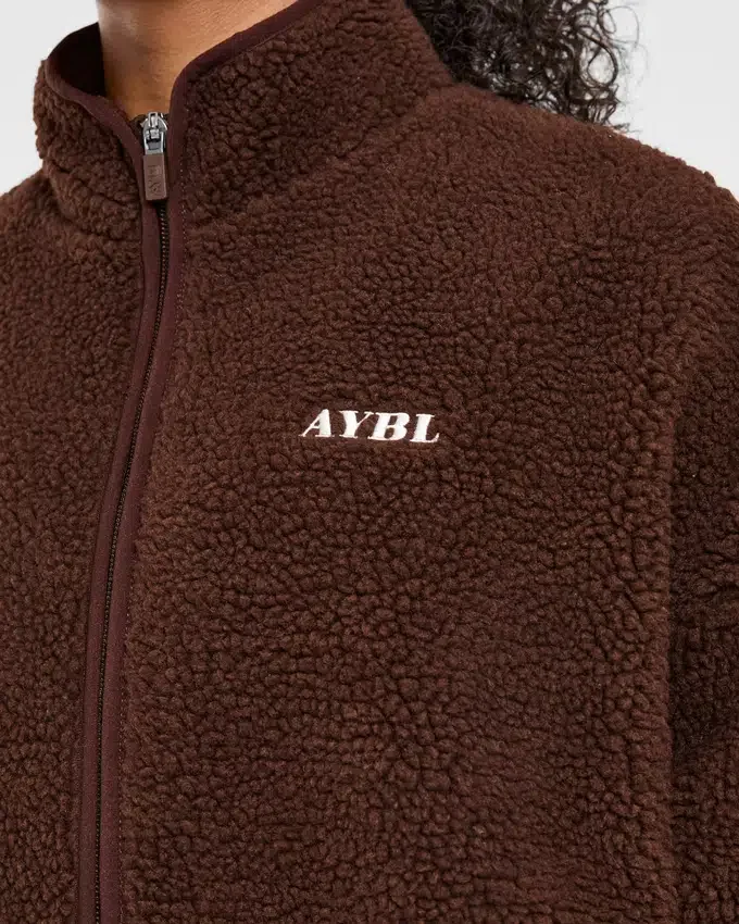 Oversized-Fleecejacke mit Reißverschluss