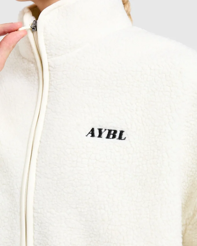 Oversized-Fleecejacke mit Reißverschluss