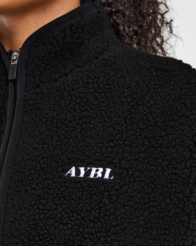 Oversized-Fleecejacke mit Reißverschluss