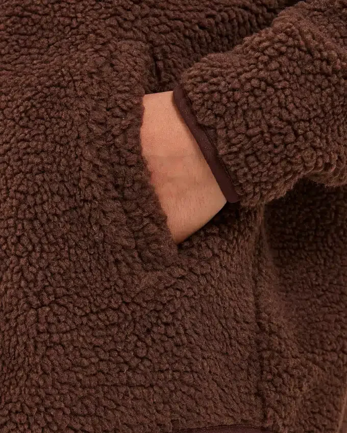 Oversized-Fleecejacke mit Reißverschluss