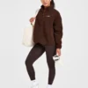 Oversized-Fleecejacke mit Reißverschluss
