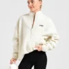 Oversized-Fleecejacke mit Reißverschluss