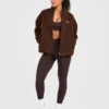 Oversized-Fleecejacke mit Reißverschluss