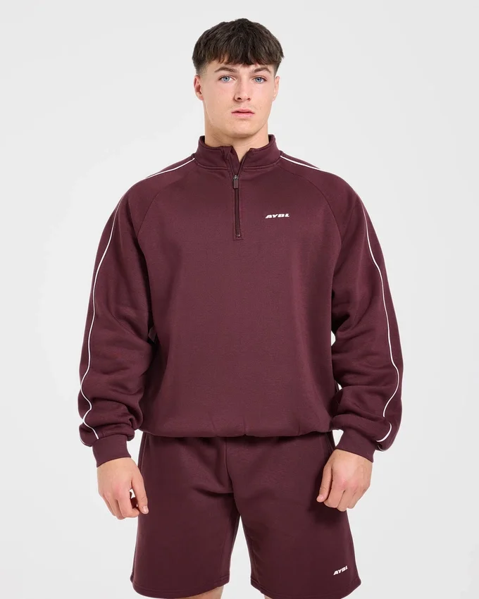 Restore Oversized-Pullover mit 1/4-Reißverschluss