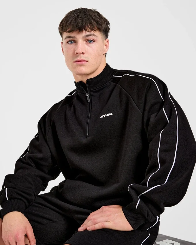 Restore Oversized-Pullover mit 1/4-Reißverschluss