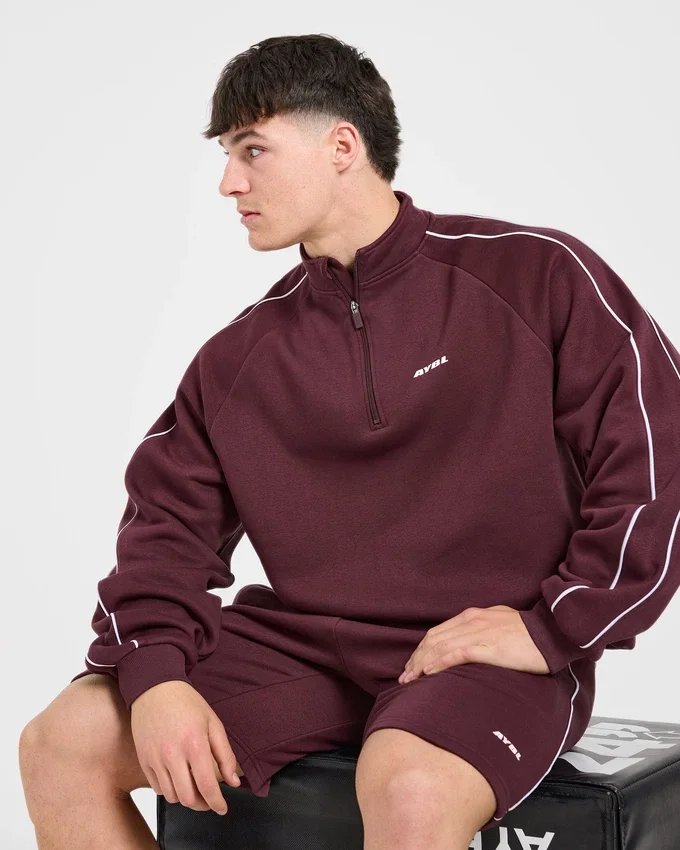 Restore Oversized-Pullover mit 1/4-Reißverschluss