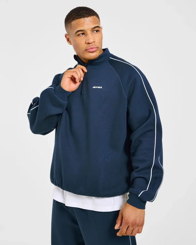 Restore Oversized-Pullover mit 1/4-Reißverschluss