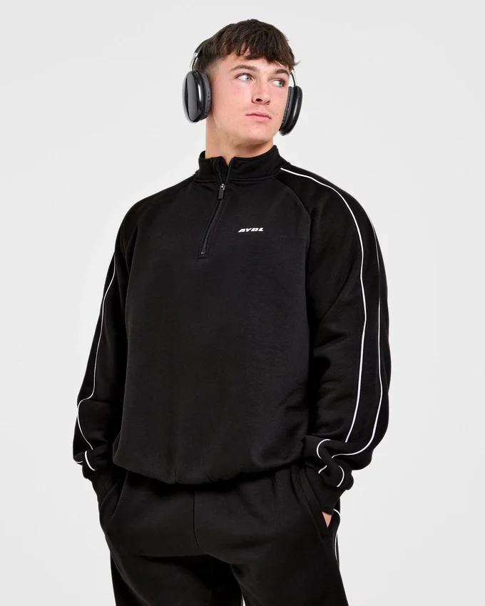 Restore Oversized-Pullover mit 1/4-Reißverschluss