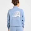 Retro Athletics Oversized-Pullover mit 1/4-Reißverschluss
