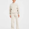 Retro Athletics Oversized-Pullover mit 1/4-Reißverschluss