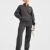 Retro Athletics Oversized-Pullover mit 1/4-Reißverschluss