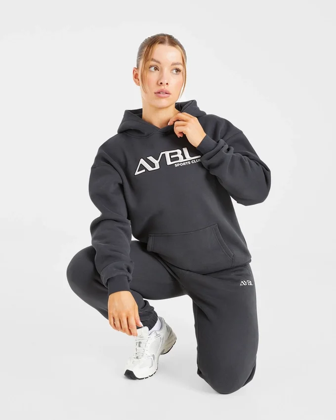 Retro-Hoodie mit Stickerei in Oversize-Passform