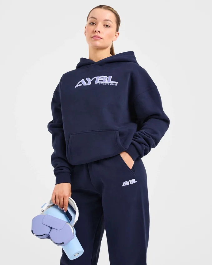 Retro-Hoodie mit Stickerei in Oversize-Passform