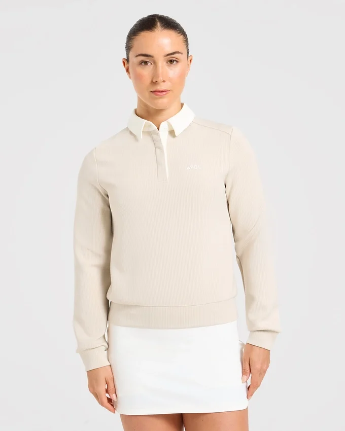 Signature-Polo mit langen Ärmeln